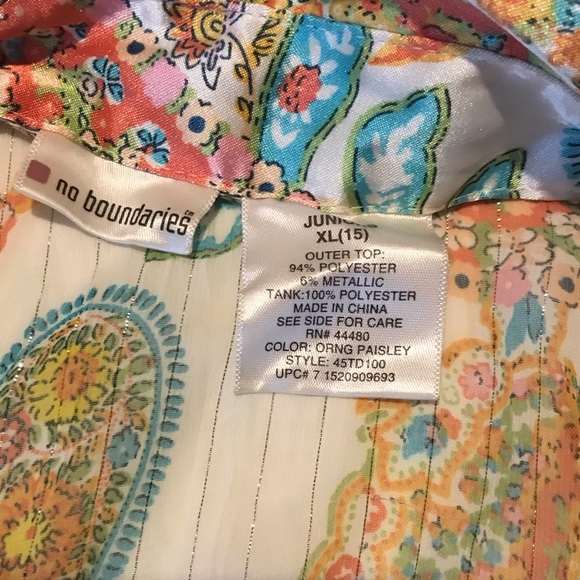 No Boundaries Translucent Button Down - Picture 3 of 4